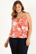 Load image into Gallery viewer, Floral Printed Top with Strappy V-Neck
