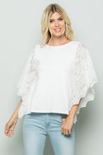 Load image into Gallery viewer, Lace Sleeve Knit Top
