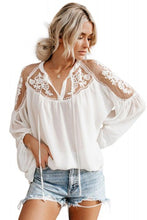 Load image into Gallery viewer, White Pheasant Blouse with Lace Detail
