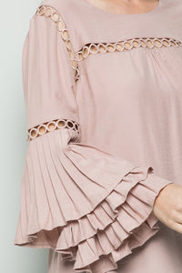 Layered Pleats Sleeve Top