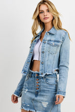 Load image into Gallery viewer, Raw Cut Denim Jacket
