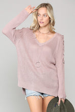 Load image into Gallery viewer, Pullover Sweater with Criss-Cross Tie Details
