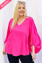 Load image into Gallery viewer, V-Neck Top with Balloon Sleeves
