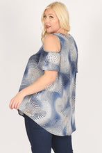 Load image into Gallery viewer, Cold Shoulder Multi Print Tunic Top
