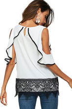 Load image into Gallery viewer, Cold Shoulder Top with Lace Detail
