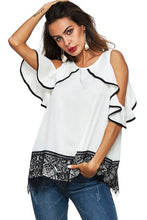 Load image into Gallery viewer, Cold Shoulder Top with Lace Detail
