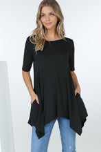 Load image into Gallery viewer, Plus Size Solid Tunic with Asymmetrical Hem
