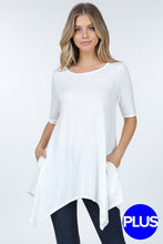 Load image into Gallery viewer, Plus Size Solid Tunic with Asymmetrical Hem
