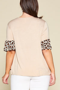 Animal Print Surplice Top