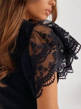 Load image into Gallery viewer, Lace Sleeve Solid Top
