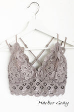 Load image into Gallery viewer, Crochet Lace Bralette with Criss Cross Straps at Back
