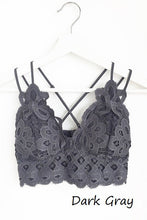 Load image into Gallery viewer, Crochet Lace Bralette with Criss Cross Straps at Back
