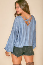 Load image into Gallery viewer, Criss-Cross Back Long Sleeve Printed Knit Top
