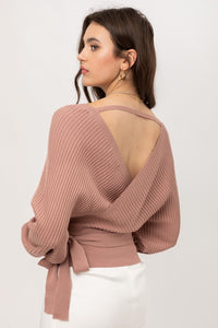 Tie Front Wrap Sweater