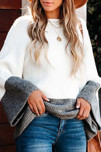 Long Bell Sleeve Knit Sweater