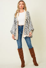 Load image into Gallery viewer, Zebra Print Cardigan with Dolman Sleeves
