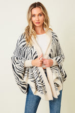 Load image into Gallery viewer, Zebra Print Cardigan with Dolman Sleeves
