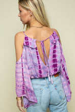 Load image into Gallery viewer, Tie Dye Woven Top with Bell Sleeve and Tassels
