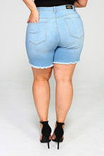 Load image into Gallery viewer, High Waist Distressed Denim Shorts
