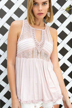 Load image into Gallery viewer, Pink Lace Top with Back Detail
