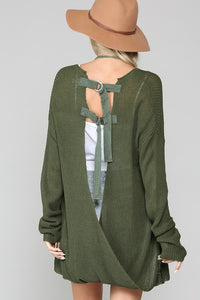 Long Sleeved Cardigan with Open Back