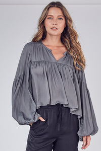 Flowy Balloon Sleeved Top