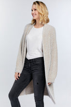 Load image into Gallery viewer, Taupe and Cream Long Sleeved Cardigan
