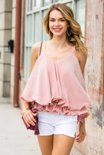 Load image into Gallery viewer, Spaghetti Strap Layered Ruffled Blouse
