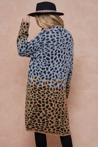 Cheetah Print Long Cardigan