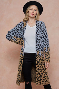 Cheetah Print Long Cardigan