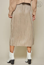 Load image into Gallery viewer, Champagne Pleated Skirt with Elastic Waist
