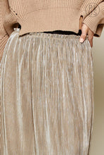 Load image into Gallery viewer, Champagne Pleated Skirt with Elastic Waist
