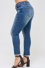 Load image into Gallery viewer, Plus Size Distressed Denim Jeans with Fringed
