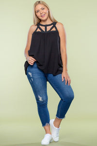 Cut Out Band Plus Size Tank