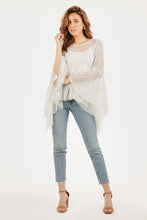 Load image into Gallery viewer, Polka Dot Sheer Top with Lace Detail and Flutter Wing Sleeves
