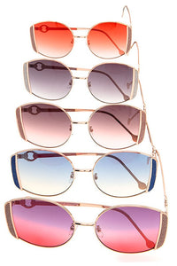 Glitter Accent Framed Sunglasses