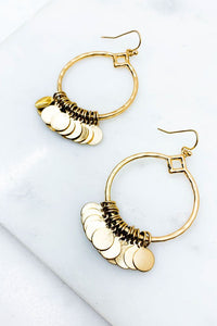 Multi Coin Charm Drop Earrings