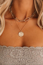 Load image into Gallery viewer, Layered Choker Chain with Disc Charm
