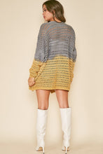 Load image into Gallery viewer, Gray and Mustard Knit Cardigan
