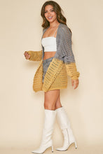 Load image into Gallery viewer, Gray and Mustard Knit Cardigan
