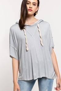 Not So Basic Hoodie Short Sleeve Top