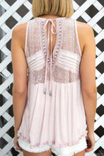 Load image into Gallery viewer, Pink Lace Top with Back Detail
