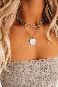 Layered Choker Chain with Disc Charm